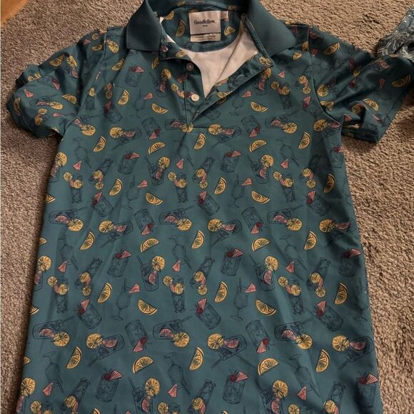 Goodfellow & Co Green Polo with Fruit Print - Picture 1 of 4